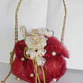 C7079-Cesta para alianças organza 
